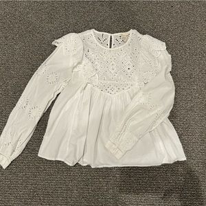 H&M unique white eyelet top!